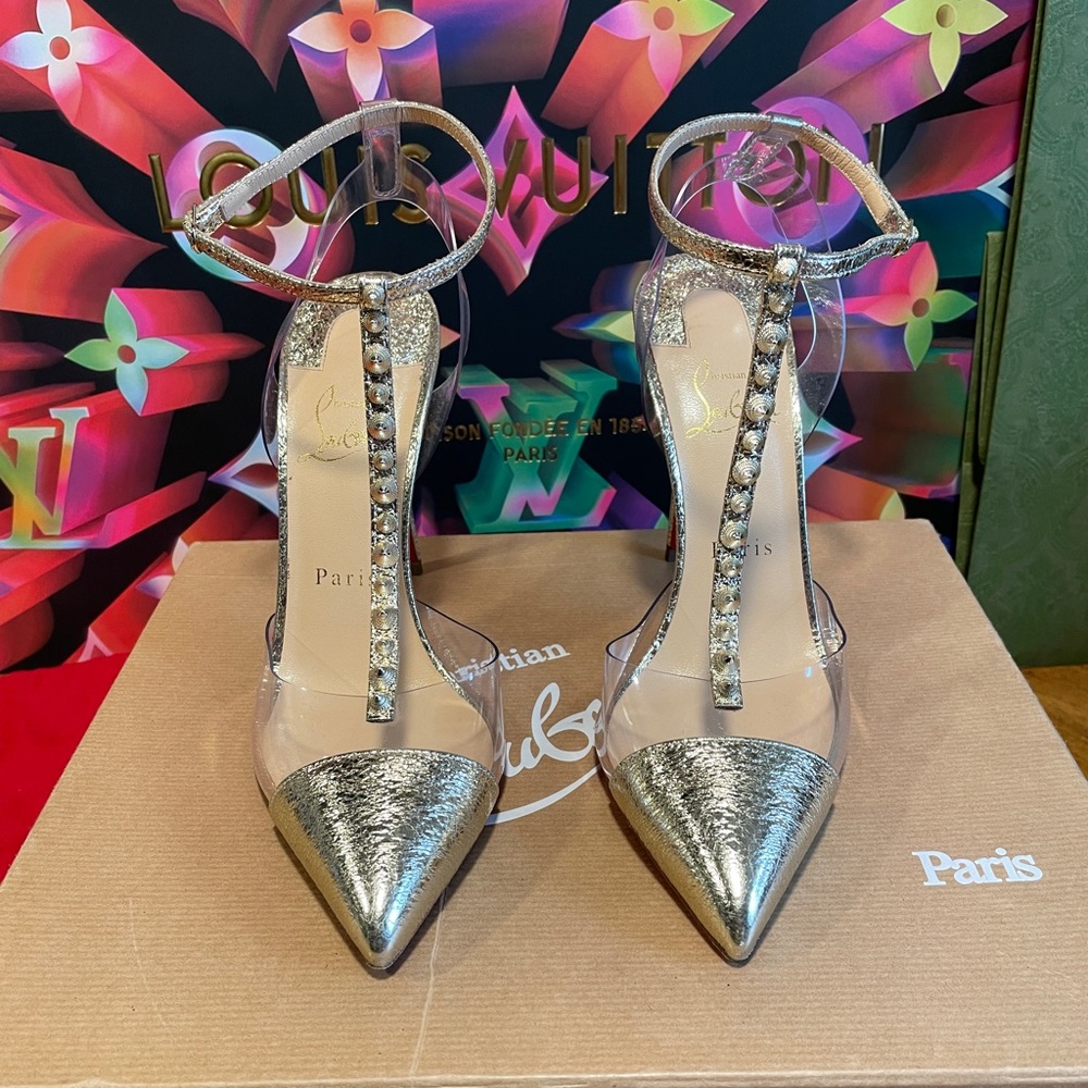AUTH Christian Louboutin Nosy Spiked Heel Size 38